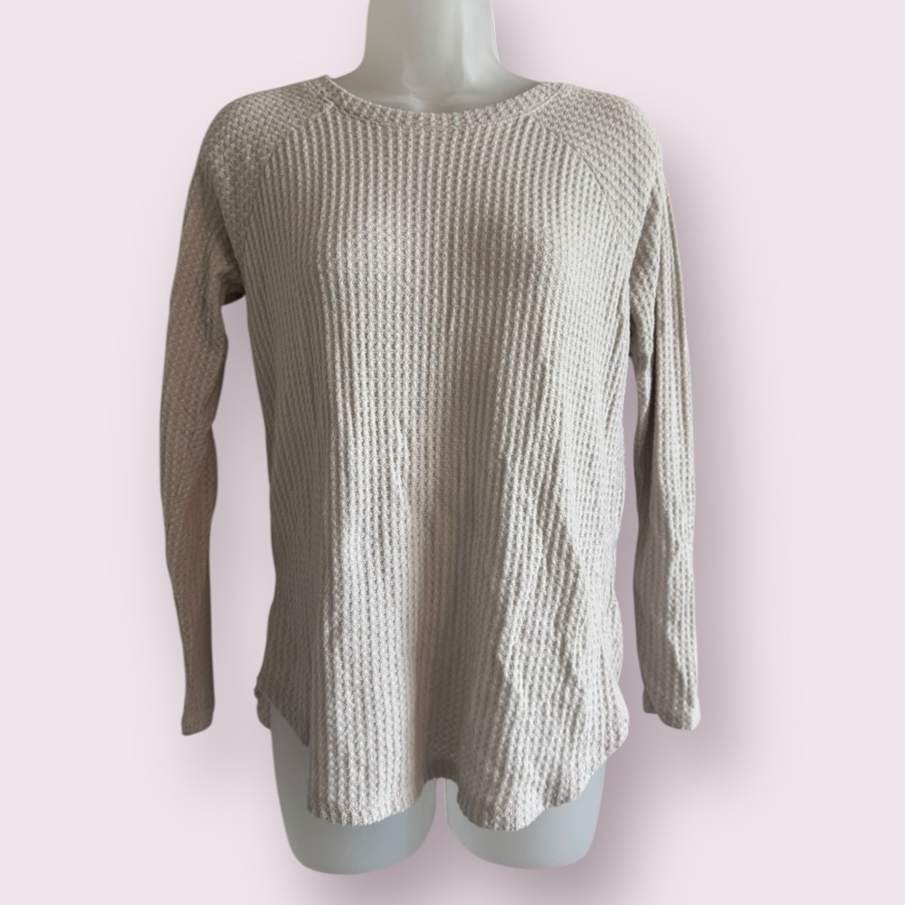 American Eagle Cream Plush Long Sleeve Pullover Top Size XS